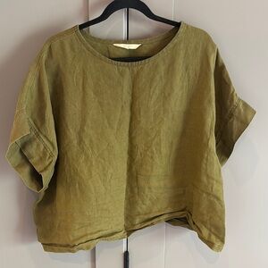Elizabeth Suzann Green Boxy Oversized Short Sleeve Tee